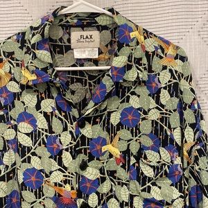 Vintage hummingbird floral button up shirt
